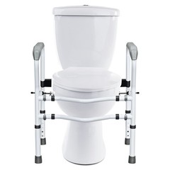 Steel Safety Toilet Rail w/ Created Fixable Clamp Adjustable Handicap Frame