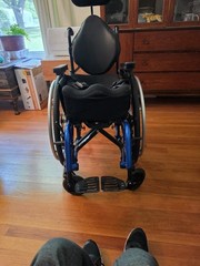 TiLite Aero X Custom Youth Wheelchair Blue AccuSoft Back Detachable Footrest