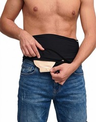 Ostomy Support Belt Black For Colostomy ileostomy bag Unisex- Size S M L XL 2XL