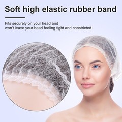 120 Pcs Disposable Bouffant Caps 21 Inch Polypropylene Non-Woven Hair Nets White