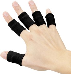 10PCS Black Finger Sleeves Thumb Brace Compression Support Elastic