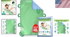 Waterproof 34″x52″ Bed Pads for Seniors – Absorbent & Lightweight with 8 Handles