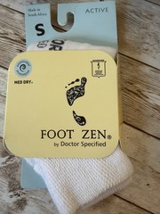 Foot Zen Anti Microbial Ankle Socks White Size Small