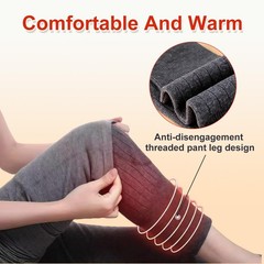 Knee Brace Support Pads Winter Warm Thicken Cashmere Wool Dark Grey Unisex