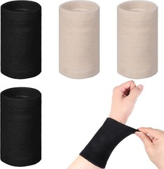 2 Pairs Elastic Wrist Compression Sleeve, Nylon Wristbands Brace for Support Wri