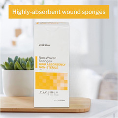 McKesson Non-Woven Sponges, Non-Sterile, 4-Ply, High Absorbency, Polyester/Rayon
