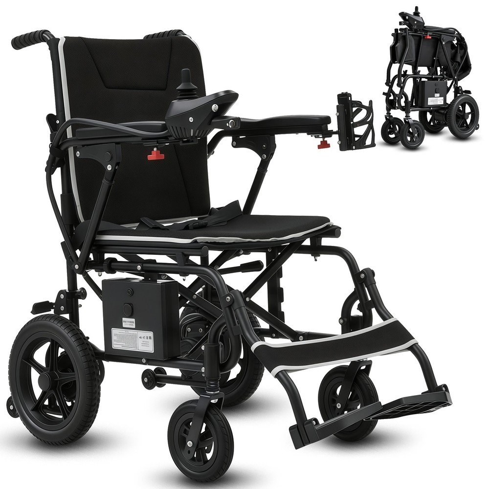 ROBTWOK Lightweight Electric Wheelchair 265lbs Capacity Comfortable for Travel