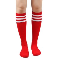 Womens Stripes Knee High Tube Socks Casual Athletic Sport Socks One Size Red