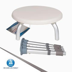 Dynarex 10324 White Aluminum Frame Shower Stool with Blow-Molded Plastic Seat