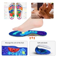 Magnetic Acupressure Insoles，Orthopedic Insoles，Relieve Tired S-US(6-9), Blue