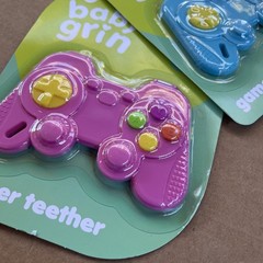 2 NEW Baby Grin Teether Gamer Controller Pink & Blue sensory Easter Gift Girl