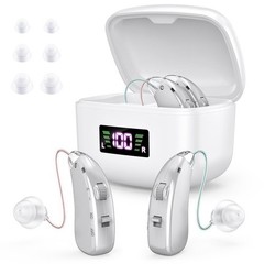 Rechargeable LCD Hearing Aids Sound Voice Enhancer Amplifier for Seniors Adults