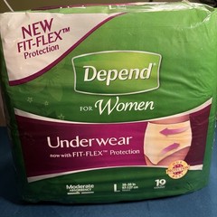 Depend Fit-Flex Women’s Underwear Size Lg Moderate Absorbency 19 Count Peach