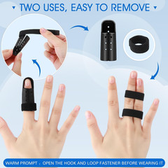 10 Pcs Mallet Finger Splint Thumb Splint 5 Size Finger Support Brace White/Black