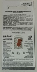 Lot Of 45 Rayovac Extra Advanced Hearing Aid Battery Size 312