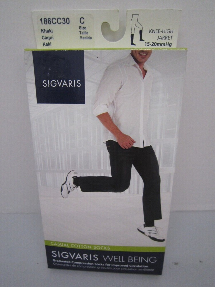 SIGVARIS 186C 15-20mmHg CASUAL COTTON SOCKS KNEE HIGH