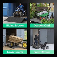 1/2PCS Shed Ramp for Riding Mower Anti-Slip Punch Plate Ramp Velvet Black Alloy