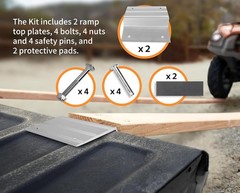 Aluminum Ramp Top Kit for 2×8 Boards Car Truck Trailer Lawn Mower Loading