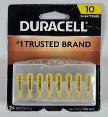SEALED 24 Pack Duracell DA10B24ZM Size 10 1.45V Hearing Aid Batteries BB 3/2024