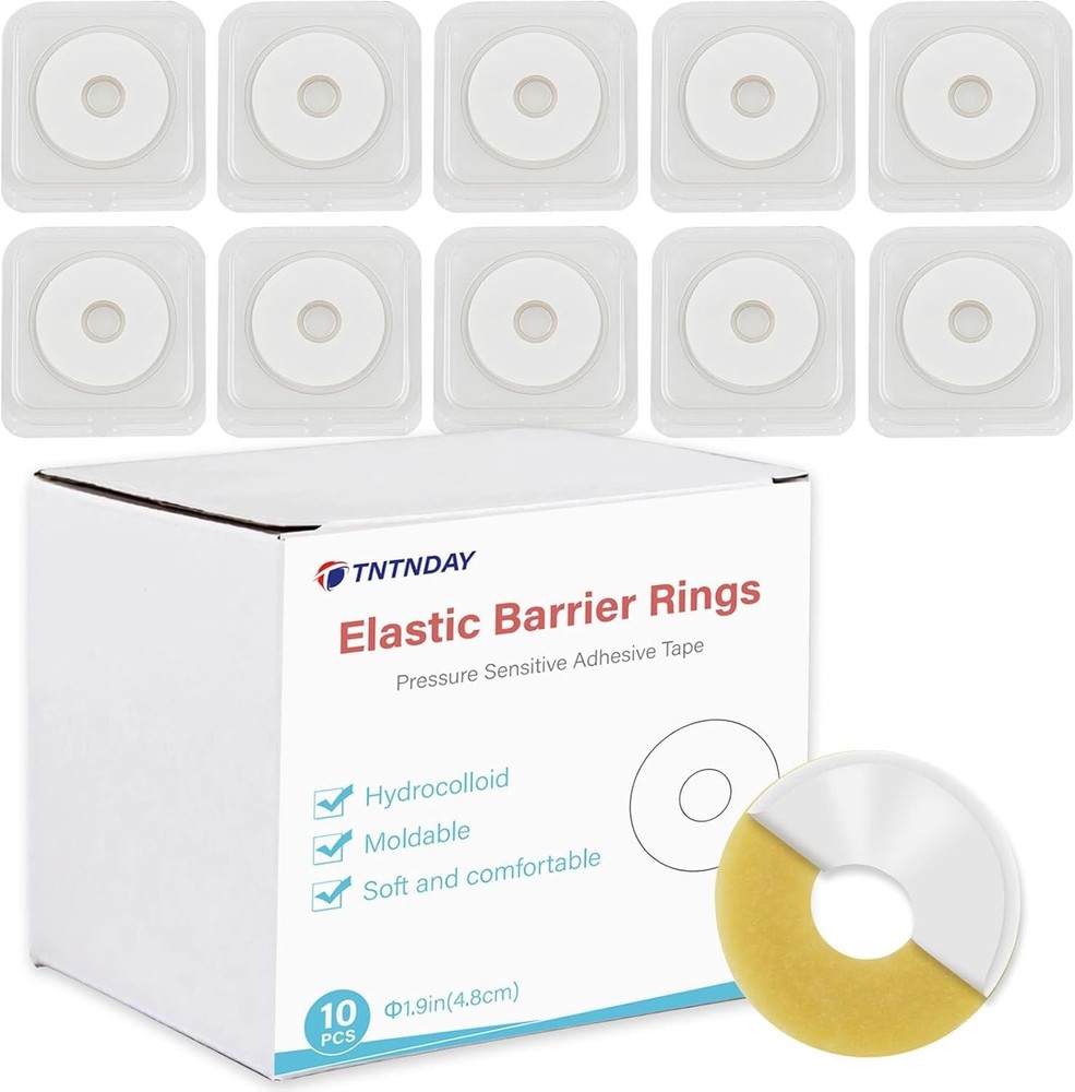 TNTNDAY 10PCS Ostomy Barrier Rings 4mm Thickness Moldable Leak-Proof Skin Rings