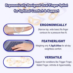 10 Pcs Ferulas y Mangas Ovaladas para Dedos Soporte Artritis Trigger Pulgar Mano