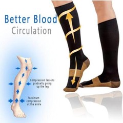 Unisex Adult Moisturizing Energy Plus Easy On Easy Off Copper Compression Socks