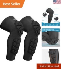 Padded Knee & Shin Guards Calf Pads Protector Compression Leg Sleeve Knee Bra…