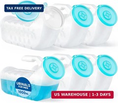 Urinals for Men with Glow-in-the-Dark Cover (1000ml/32oz) – 6 Pack Portable Reus