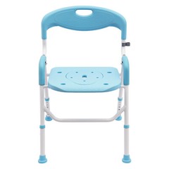 21.26 *20.47-24.4*29.13-33.07in Blue EVA Shower Folding Toilet Seat With Commode