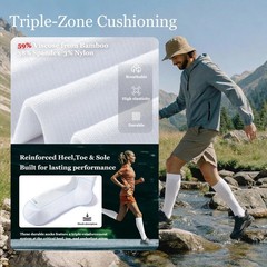 Bamboo Viscose Knee-High Compression Socks for Men & Women – 15-20mmHg Support