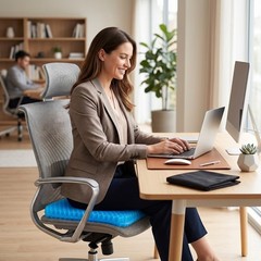 Honeycomb Gel Seat Cushion Blue – Cooling Orthopedic Pressure Relief Pad