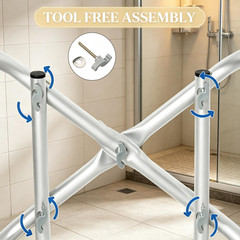 Adjustable Height Padded Shower Chair with Arms And Back, Bath Seat for Seniors
