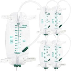 5-Pack 1000ml Leg Bag Urinary Drainage Bags with Adjustable Straps, Leak-Resi…
