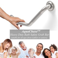 1-1/4 x 16inch Angled Grab Bar for Stud Mount with Knurled Grip, Bathroom Mob…