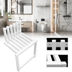 Wall Mount Wood Folding Chair Hidden Footstool Entryway Seat Bench Bathroom