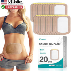 Organic Cotton Castor Oil Pack Wrap Disposable Self-Adhesive 20Pcs FROM USA