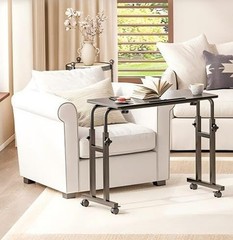 Recliner Table, Overbed Table with Wheels Adjustable Height and Length Over B…