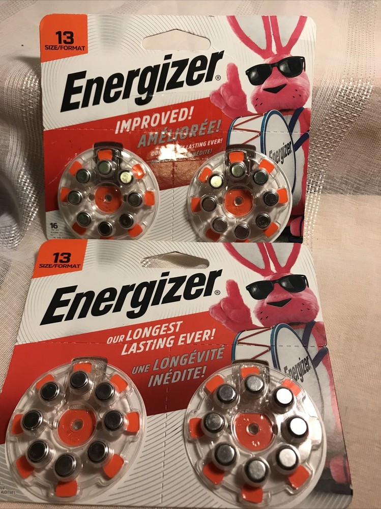Energizer Size 13 Hearing Aid Batteries NEW 2 Packages. Zero Mercury 4/25,8/25