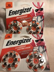 Energizer Size 13 Hearing Aid Batteries NEW 2 Packages. Zero Mercury 4/25,8/25