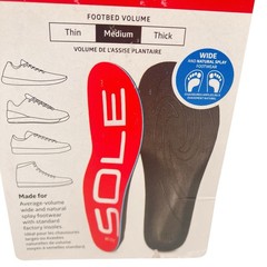 SOLE Active Wide Medium Footbeds Insoles Men’s 8 Women’s 10 EU 41 Open Box