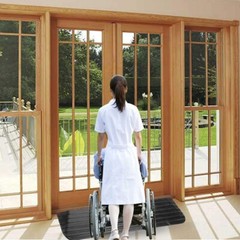 4″ Rise Solid Rubber Power Wheelchair Threshold Ramp Doorway 4″ Rise, 1 Pack