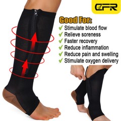 Copper Zipper Compression Socks Support Graduated Stockings Calf Leg Mens Women