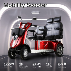 1000W 4-Wheel Heavy Duty Adjustable 3-Seat Electric Power Mobility Scooters