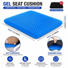 Gel Seat Cushion Pressure Relief Honeycomb Non Slip Office Chair Car Seat Cushio