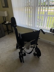 Electric Power Wheelchair w/ Joystick, Footrests, Black/Gray
