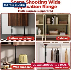 2PCS Adjustable Telescopic Support Poles Cabinet Brackets Supports up to 440 lbs