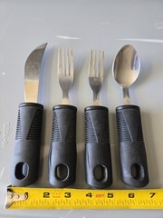 VIVE Weighted Adaptive Silverware Set Easy Grip Handles Arthritis Disability Aid