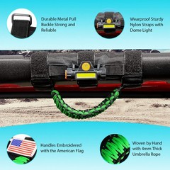 GAIZON 2 Pack Grab Handles Roll Bar 2 with Dome Light, Green