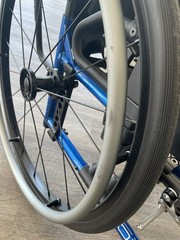 Ki Mobility Catalyst 5Vx Wheelchair Seat 15.5” W x 18” D – Blue, Flat Free Tires