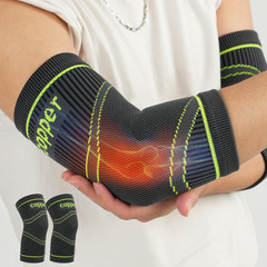 Elbow Compression Sleeves (2 Pack), Copper Elbow Brace for Tennis & Golfer’s …